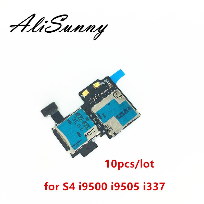 AliSunny 10pcs Sim Card Tray Holder Flex Kabel voor Samsung Galaxy S4 i9505 i9500 i337 Micro SD Slot Reader adapter Reparatie Onderdelen