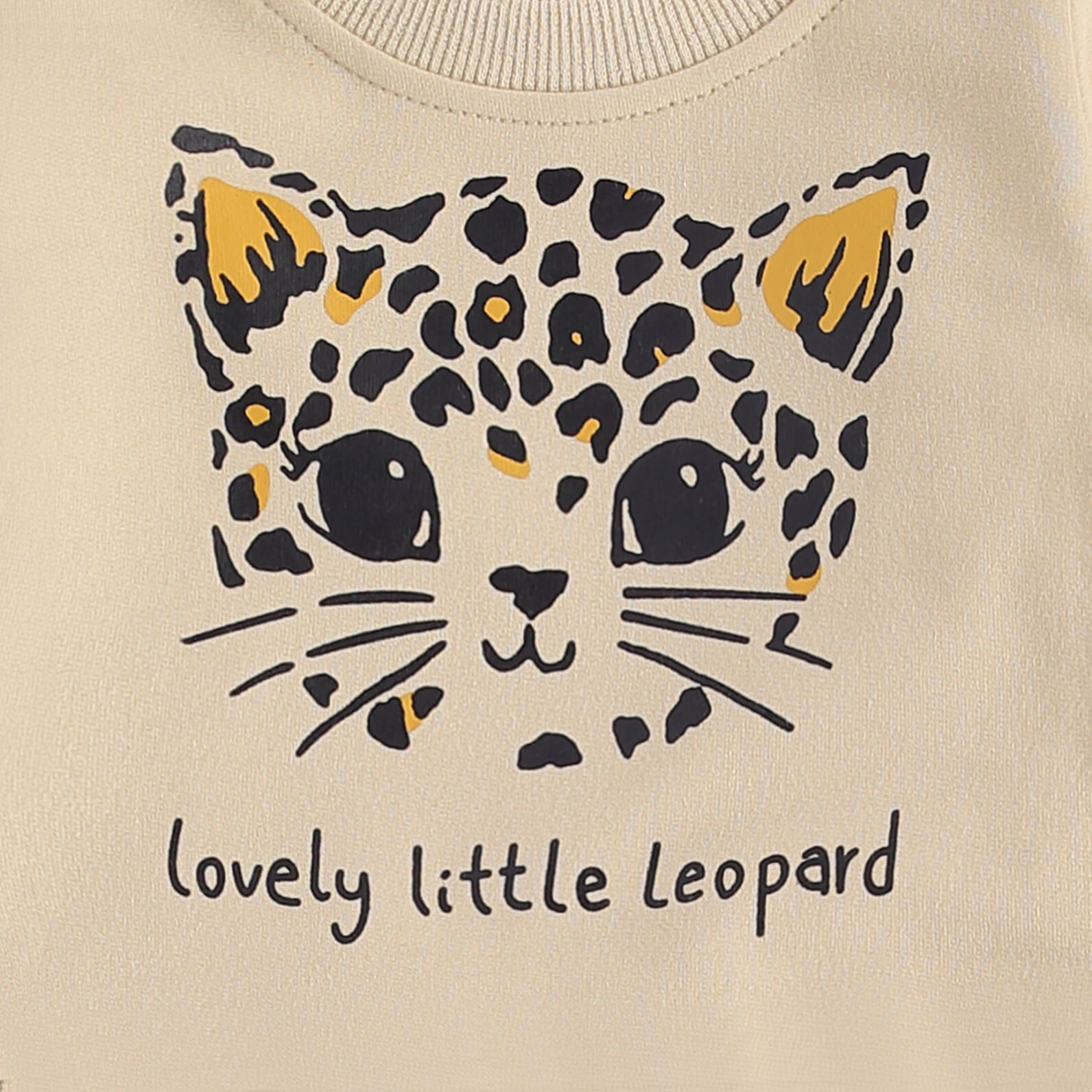 Meisjes Kleine Luipaard Brief Sweatshirt + Luipaard Print Broek