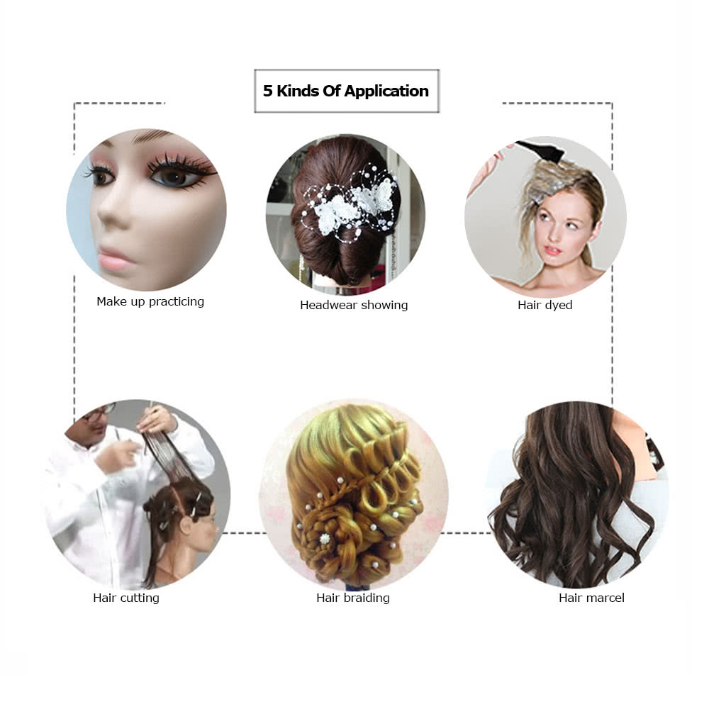 1pc formation Mannequin tête friser femmes coiffeur tête Mannequin tête factice cheveux formation