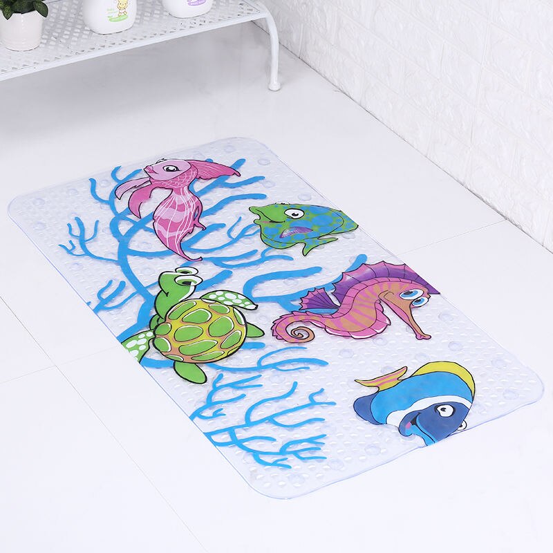 Cartoon Gedrukt Pvc Antislip Mat Kinderen Douche Bad Anti-Slip Voet Pads Badkamer Tapijt Voor Wc Floor plastic Zuignap Ma: Color 5-50x80cm