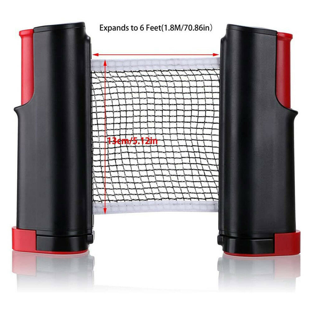 Portable Ping Pong Net Rack Retractable Table Tennis Net for Ping Pong Train Gym Home 1.7Meter Can Clamp Thickness 5cm