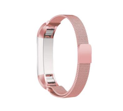 Vervangende metalen polsband in 11 kleuren voor fitbit alta-armband, hartslagmeter, smartwatch en accessoires.: Roze roos