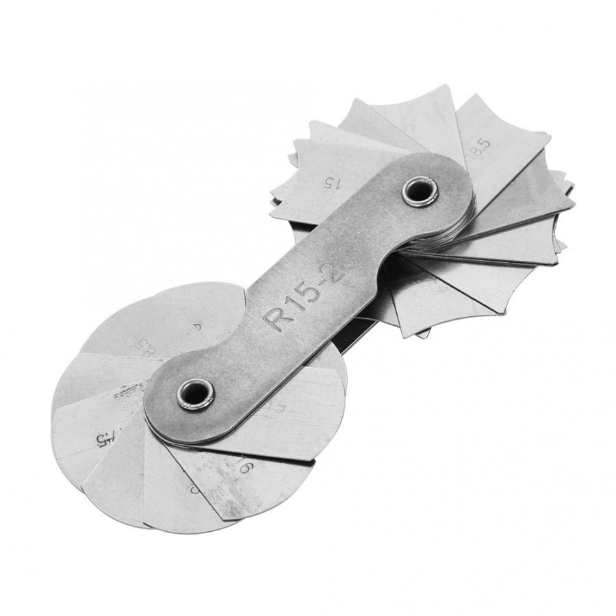 Stainless Steel Radius Fillet Gauge External Internal Concave Convex Measuring Tool R0.3-1.5MM R1-6.5MM R7-14.5MM R15-25MM