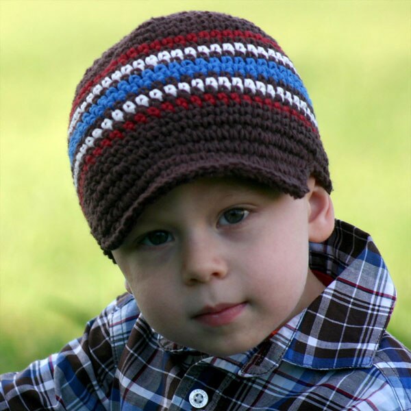 bambino ragazzo Cappello Lavorato A Maglia A Strisce Ragazzi dell'orecchio della Falda Del Cappello Dei Ragazzi del Cotone berretto Cappello per L'inverno 0-4 Anni di età: marrone banda / 6-12 Months