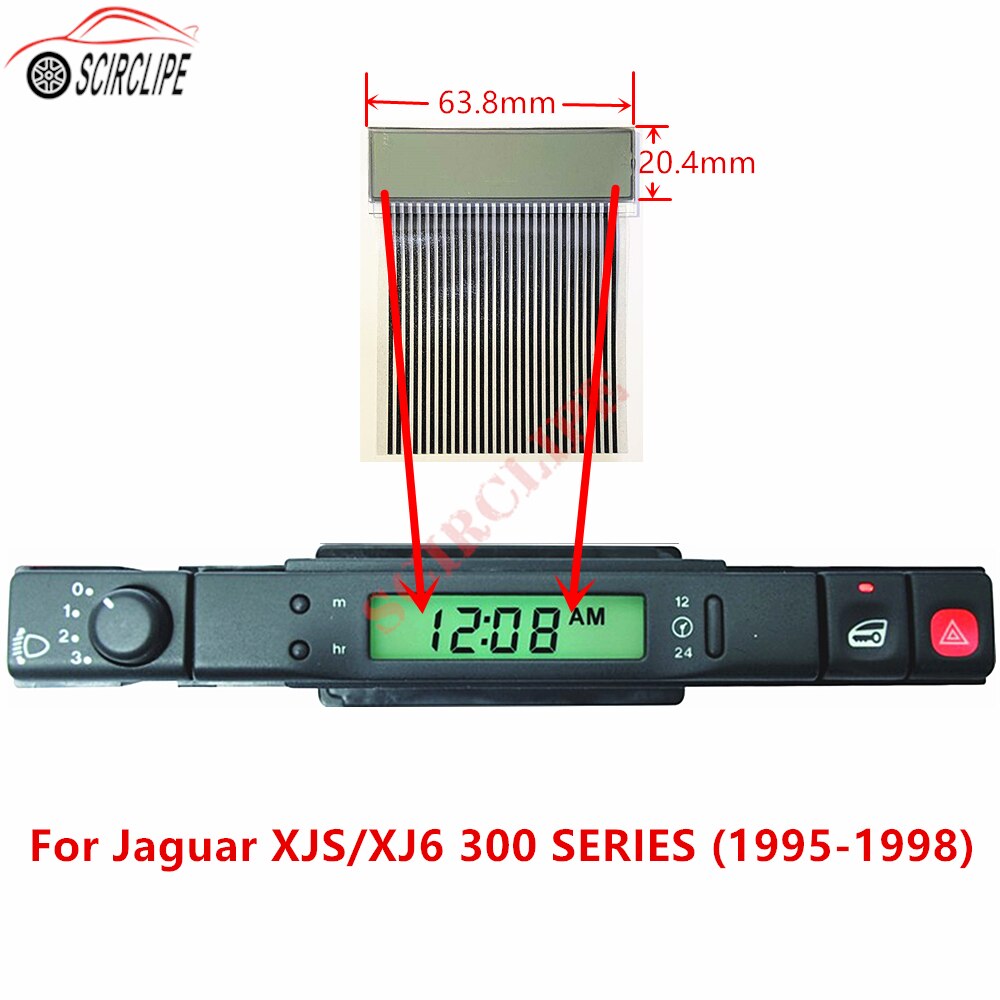 Instrument cluster Digital Clock Dash Clock Display LCD Screen with Ribbon Cable for Jaguar XJ6 XJ8 X300 XJR Daimler Six 1994-99