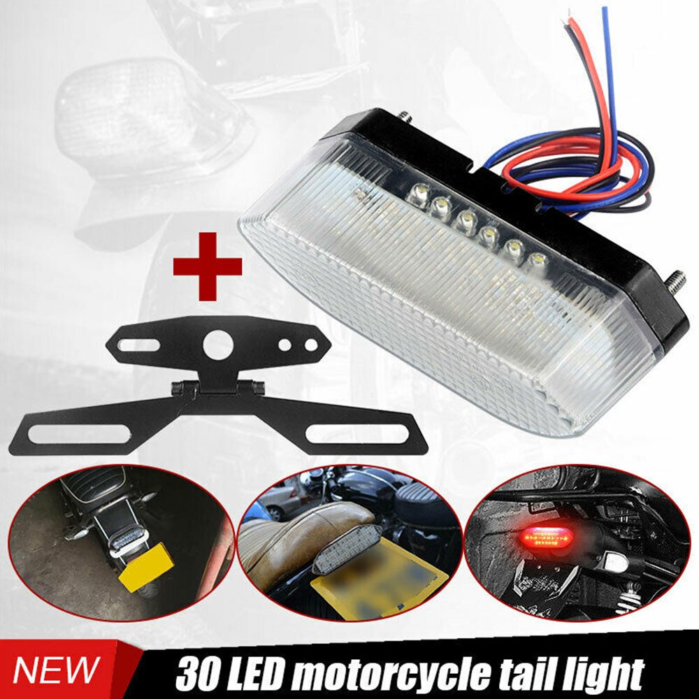 Luz de freno trasera Universal para motocicleta, luz roja de parada trasera, 30 LED, para Dirt Bike, ATV