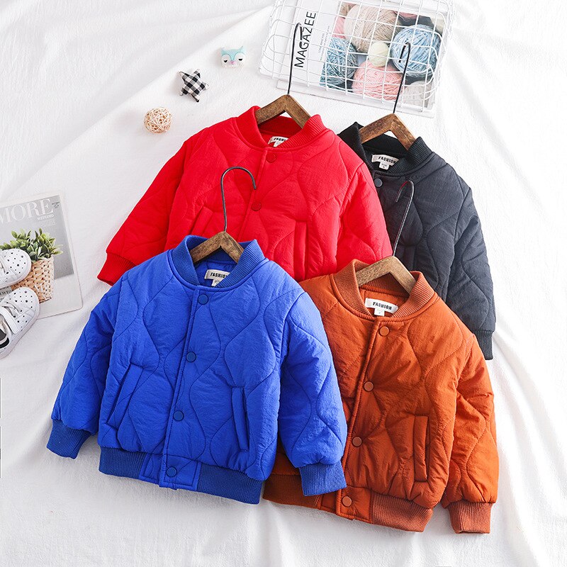 2 3 4 5 T Peuter Jongens Winter Jassen Baby Dikke Donsjack Casual Solid Warm Jassen Voor jongen Kind Baby Katoen Uitloper