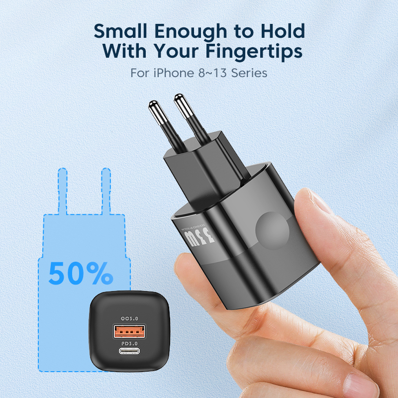 KUULAA USB C-oplader 33W GaN Type C PD Snel opladen voor iPhone 14 13 12 11 Max Pro XS 8 7 Plus Voor iPad Air 4 iPad Mini