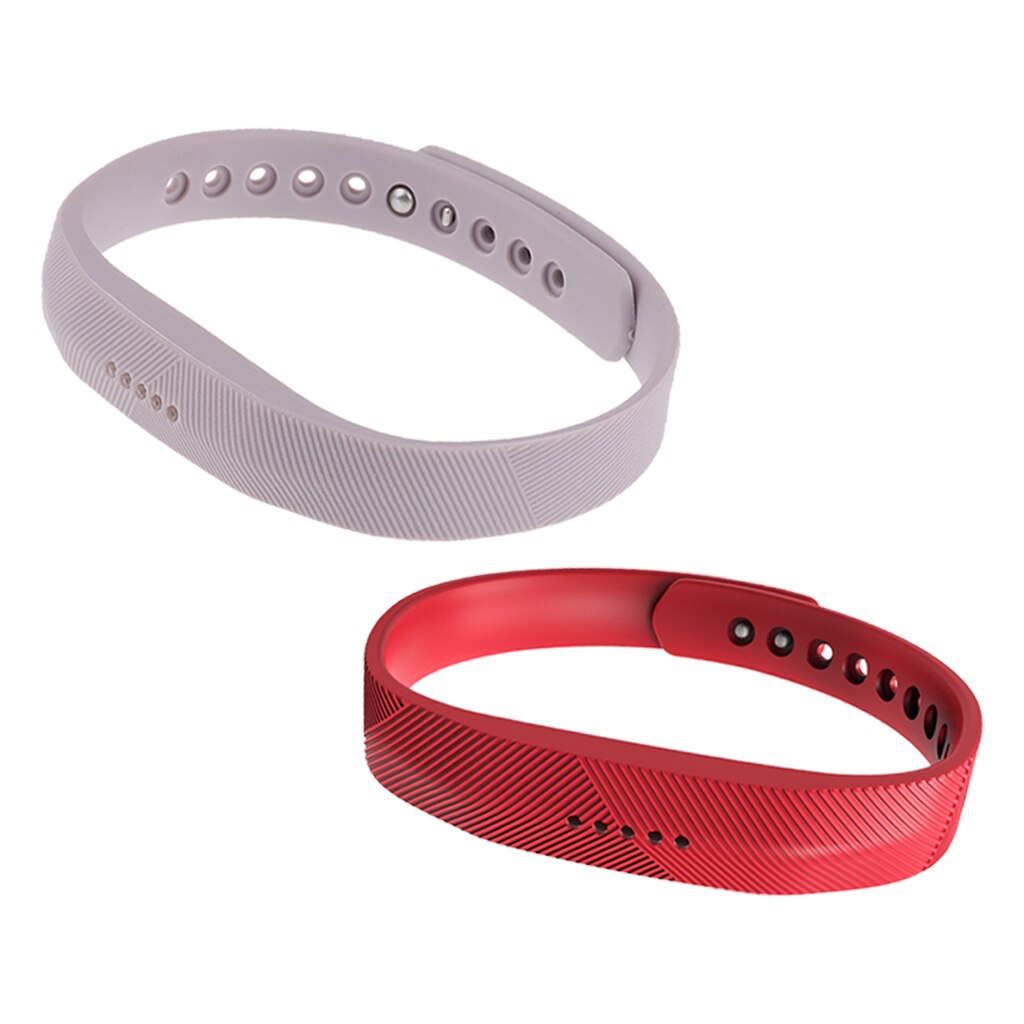 2 Pcs Vervanging Fitness Polsband Sport Workout Tracker Voor Fitbit Flex 2 Wit Rood