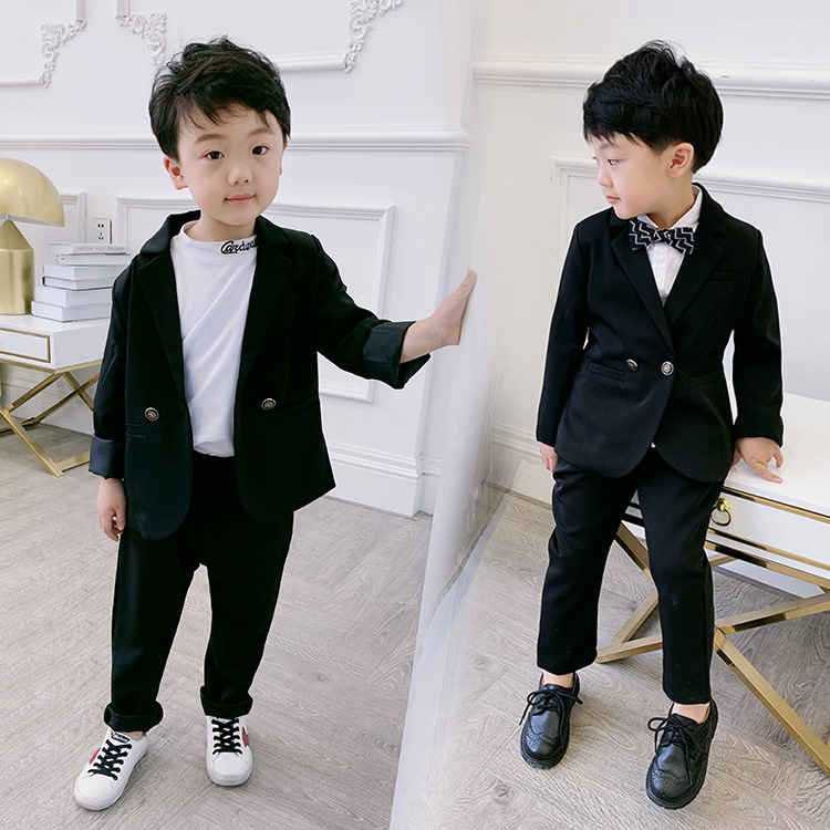 Smukke drenge piger jakkesæt sæt børn catwalk performance csotume børn blazer bukser 2 stk outfits