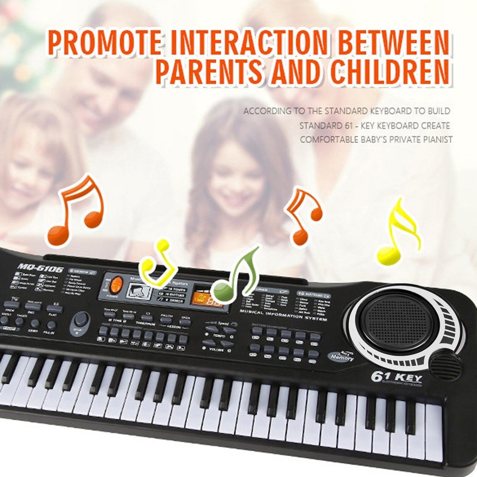 61 Toetsen Piano Digitale Muziek Elektronische Toetsenbord Toetsenbord Zwarte Elektrische Piano Kids Met Microfoon Toetsenbord Instrument !