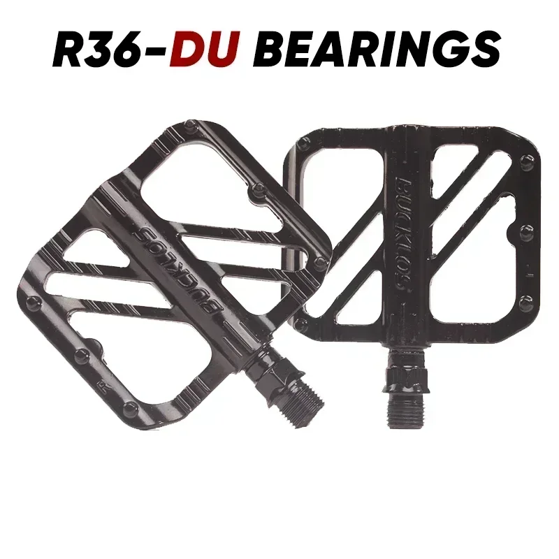 Pédales Plates BUCKLOS PD-C860 9/16" - Nylon/Alu - Pour VTT, Route, Ville - Large - Neuves