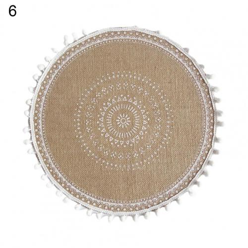 Rotan Trivet Matten Tafel Mat Warmte Isolatie Handgemaakte Katoen Vlas Eettafel Antislip Placemat Hittebestendige Cup Coaster: 6