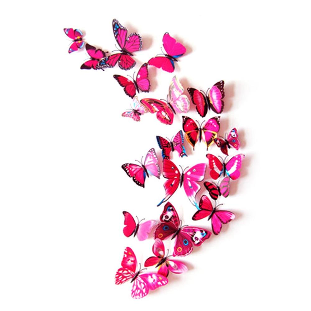 12 Uds PVC 3d mariposa decoración de pared bonitas mariposas pared calcomanías artísticas decoración del hogar arte de pared de habitación