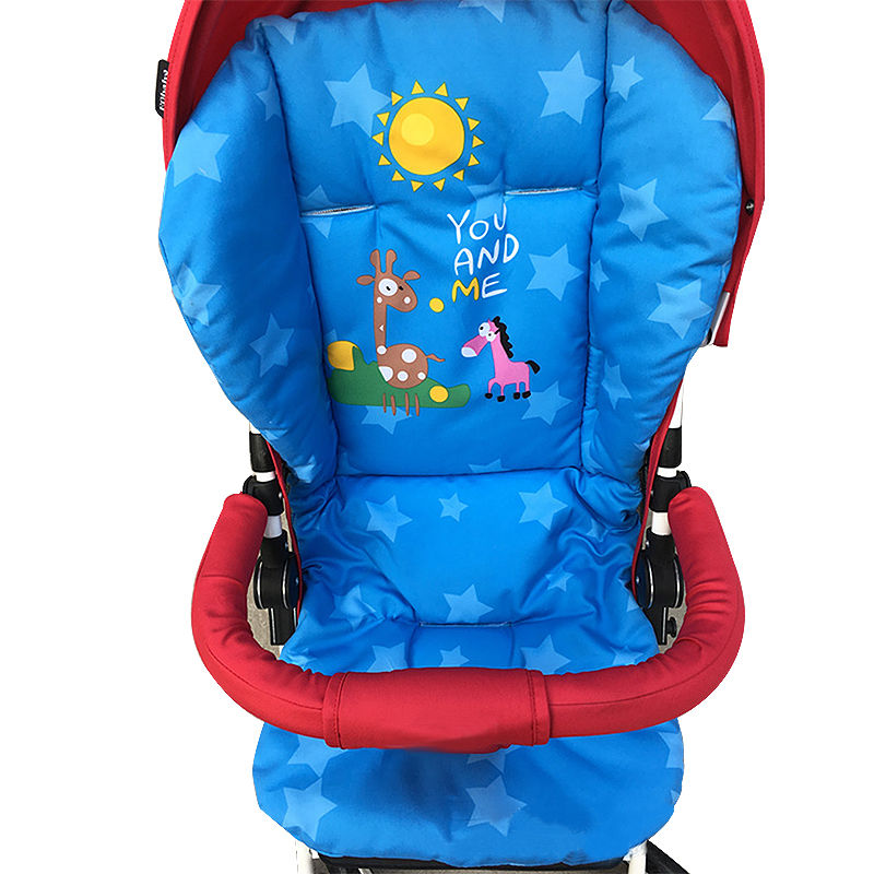 Vinter baby spädbarn sittvagn kudde giraff tecknat mönster bilstolsdyna bomull varm tjock vagn täcke mattor: Blå