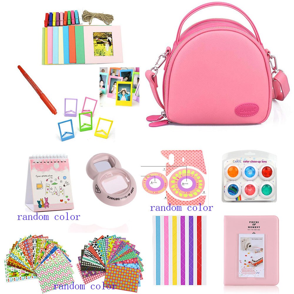 Accessories Kit for Fujifilm Instax Mini 8/8+/8s/9 w/Camera Case/Strap/Selfie Mirror/Filter/Album/Corner Sticker/Sticker/Pen etc: 2
