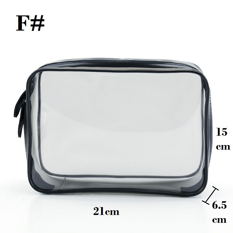 Sac cosmétique Transparent variétés tailles fille sacs de maquillage poche à glissière claire; grand, moyen, petit, Mini; cercle, carré,: F
