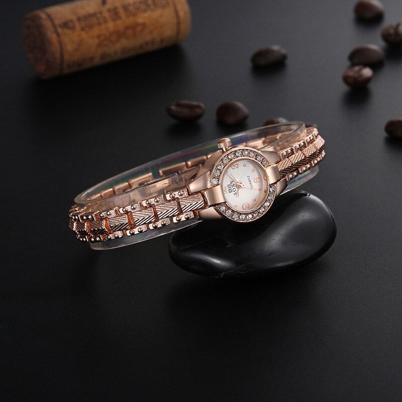 Luxe Rose Goud vrouwen Horloges Mode Armband Horloge Vrouwen Strass Horloges Dames Horloge Klok reloj mujer