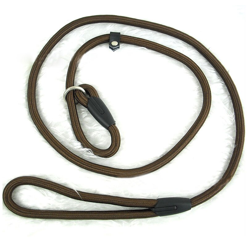 Laisse pour animal de compagnie, corde en Nylon, réglable, laisse pour chiot, sangle de Traction, collier pour chiot, de: Café / 0.6-140
