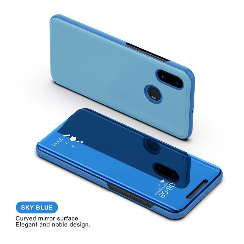 Voor Samsung Galaxy M11 Case Luxe Spiegel Leather Flip Cover Voor Galaxy M11 Case Samsung Galaxy M11 Beschermende Shockproof Stand: Blue