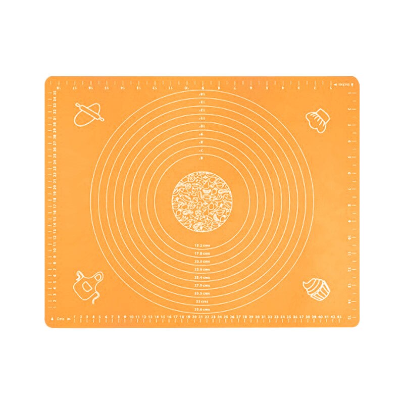 50*40cm 1pc Non-Stick Silicone Mat Rolling Dough Liner Pad Pastry Cake Bakeware Paste Flour Table Sheet Kitchen Tools: Orange 50X40cm