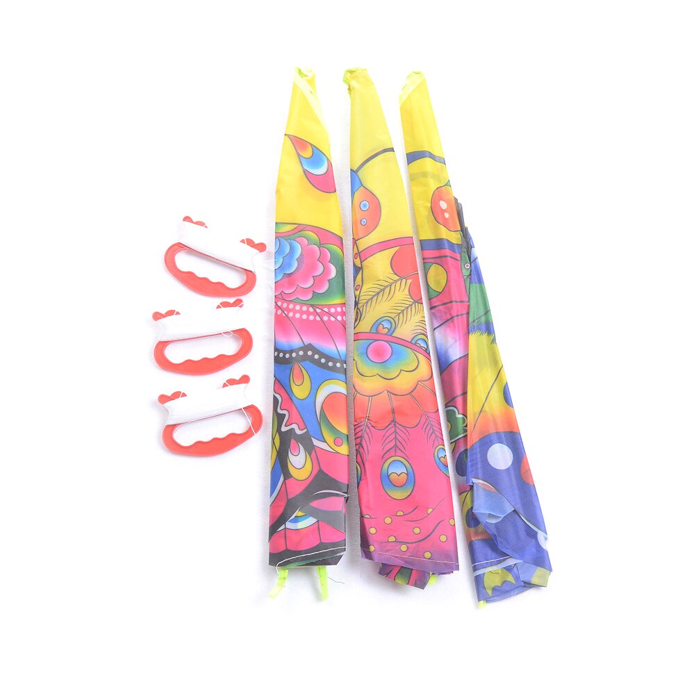 90*50cm nylon regenboog vlinder vlieger voor kinderen opvouwbare vlieger stunt kite surf met 50m controlebalken en lijn willekeurige kleur