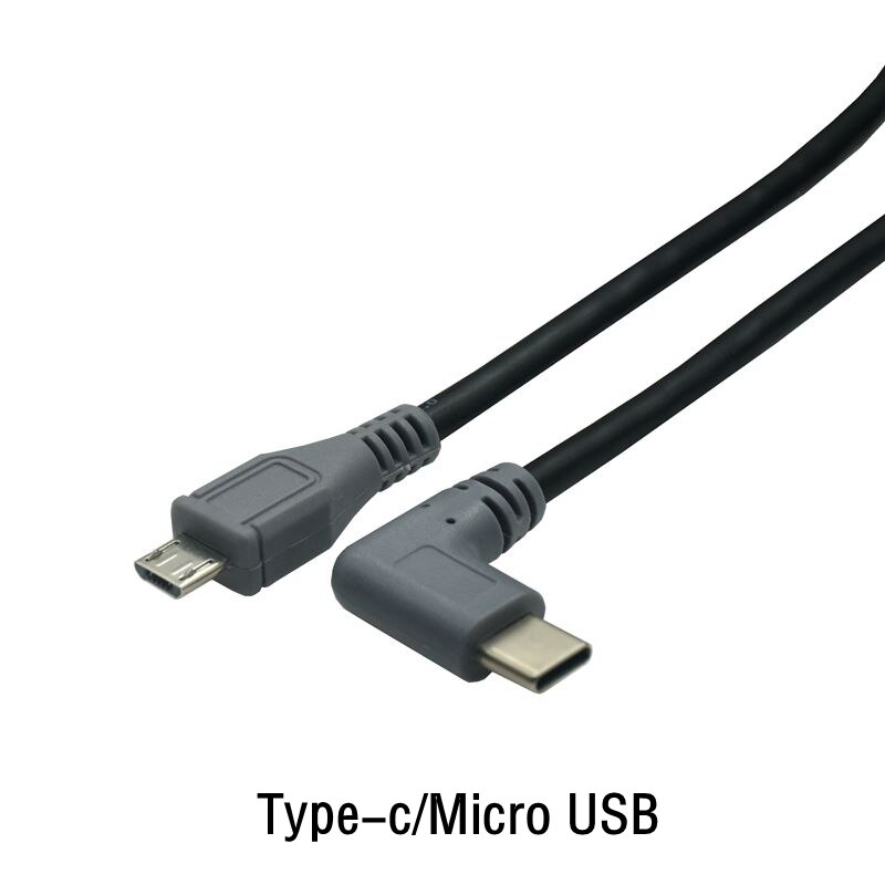 Micro Mini USB Cable 5Pin Male to Male Right Angled 90 degree USB 3.1 Type C OTG Data Adapter Converter Charging Cable 25cm 0.5m: C-Micro USB Right / 1m