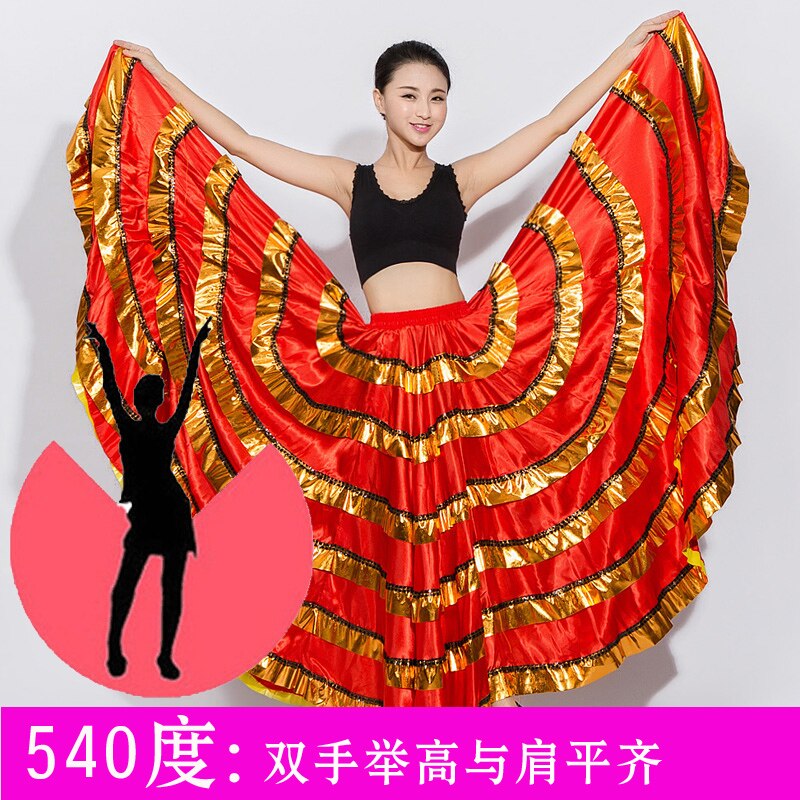 Opening Dance Performance Show Costume Spain Nation Large Swing Bust Skirt Adult Female Chorus Dance Practice Wear Suit H627: Style540