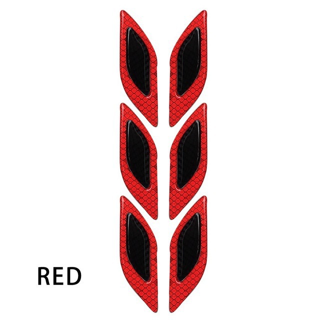 6 pcs/12 pcs Auto Reflecterende Stickers Anti-Kras Veiligheidswaarschuwing Sticker voor Vrachtwagen Auto Motor Exterieur decoratieve Accessoires: Goud