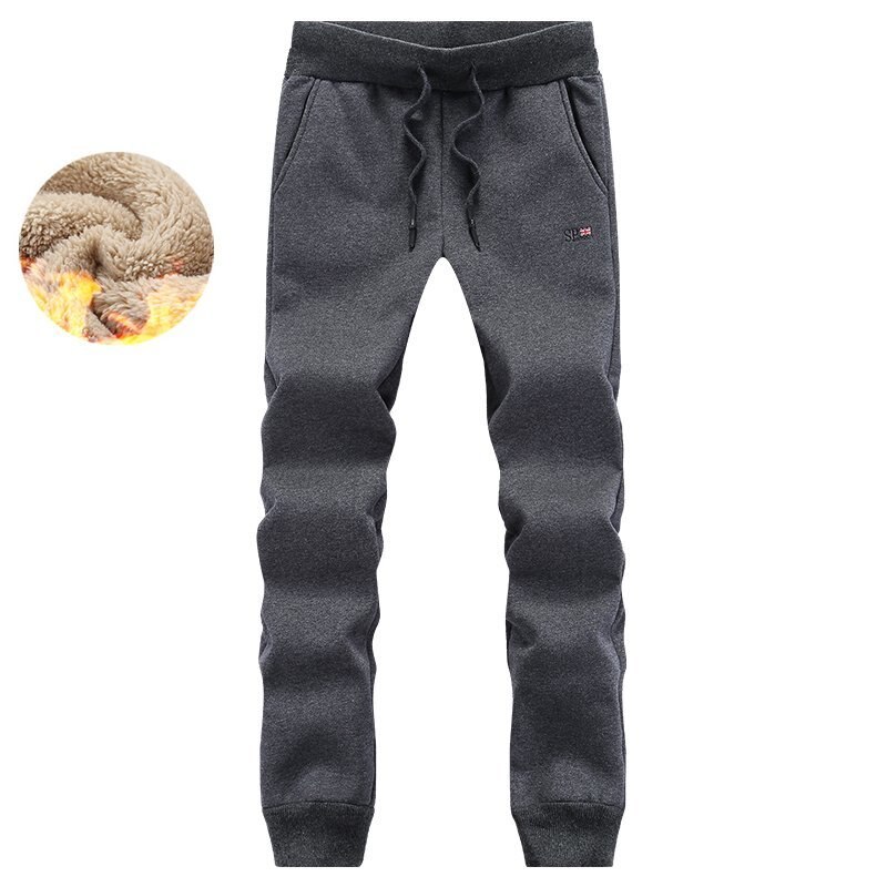 Męskie ciepłe spodnie zimowe zagęścić polarowe męskie spodnie dresowe dorywczo Faux futro Jogger Hombre mężczyźni Hip Hop ciężkie aksamitne spodnie 5XL: XL / Dark Grey P02