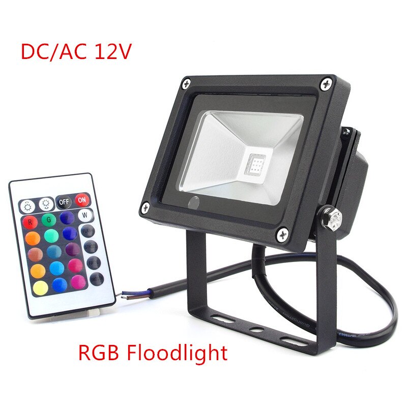 1 stks Reflector Led RGB Schijnwerpers DC/AC12V 10 W Flood Verlichting IP65 Outdoor Spots + Afstandsbediening Spot tuin