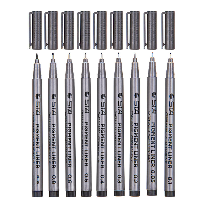 Rotulador de Arte de cómic resistente al agua, 1 Uds., rotulador de arte, delineador de pigmentos, resistente al agua, para dibujar, escribir a mano, papelería escolar y de oficina