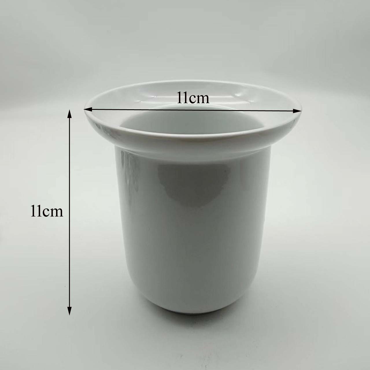 Jabonera de cerámica para baño, taza para cepillo de dientes blanco, soporte para escobilla de baño, dispensador de jabón líquido montado en la pared: Gris claro