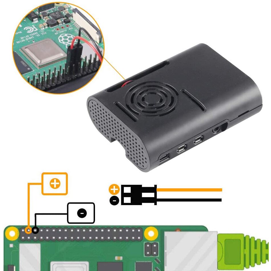 For Raspberry Pi 4B Case Raspberry Pi 4 Case with Cooling Fan and Heat Sink Raspberry Pi 4 Heatsinks For Raspberry Pi 4 Model B