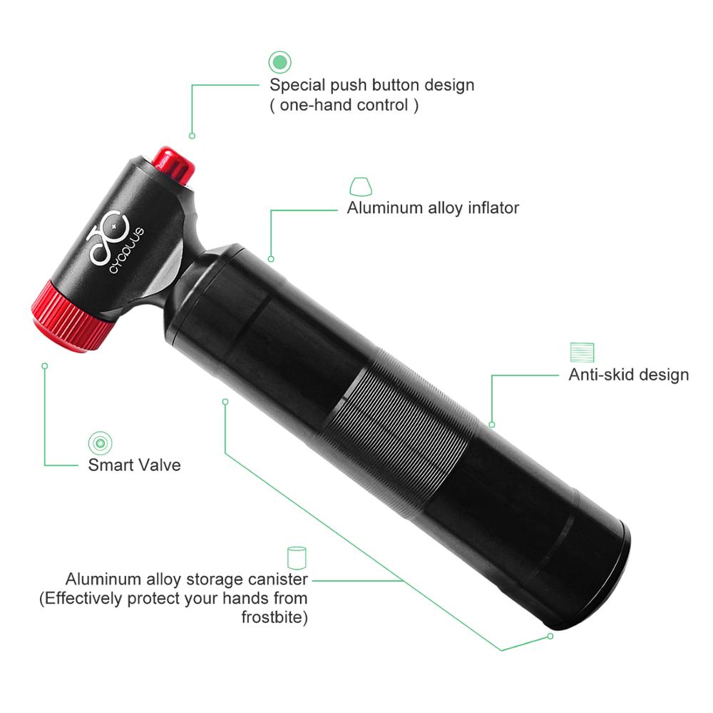 CYCPLUS CO2 Air Inflator Bike Pump Bicycle Accessories Mini Portable Hand Pump Schrader Presta Valve for MTB tyre Ballon Ball