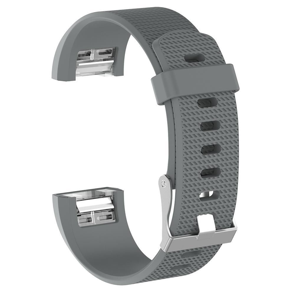 ALLOYSEED Soft Silicone Color Smart Watch Bracelet Band For Fitbit Charge 2 Replacement Wristband Watch Strap For Fitbit Charge2: Grey