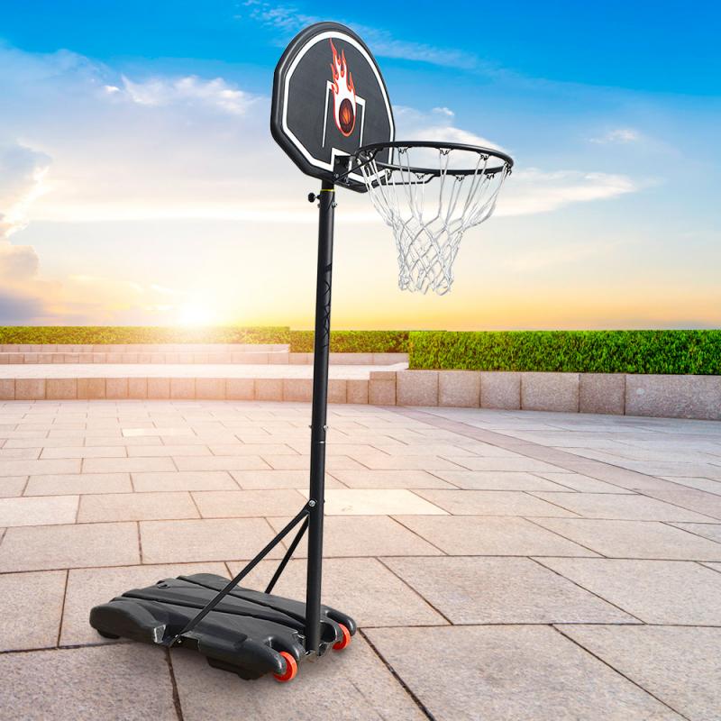 Basketball Hoop - Adjustable Stand - 73x53x246cm - Steel Pipe PP Backboard PE Base - Indoor Outdoor Play