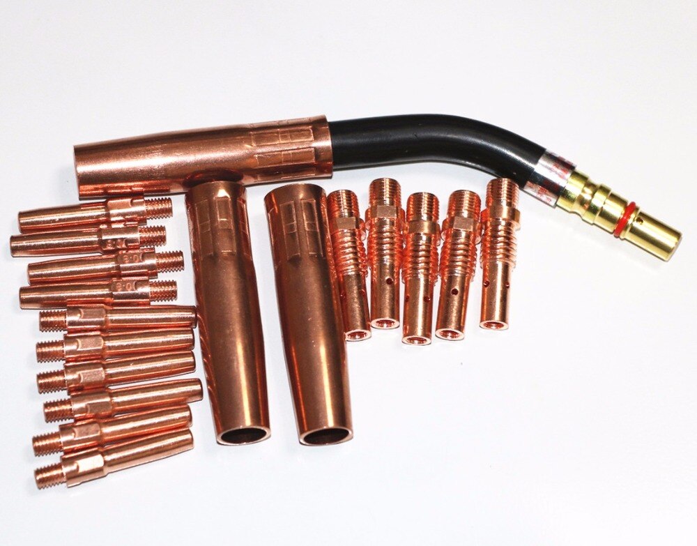 CO2 Mig Mag welding torch Panasonic KR200A swan neck contact tip holder gas nozzle M6*45MM 0.8/1.0/1.2/1.6