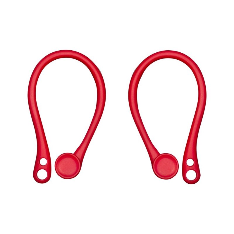 Soft Silicone 1Pair Earhooks For AirPods Anti-lost Ear Hook Secure Fit Hooks Earphone Holders For Apple AirPods Acces: red