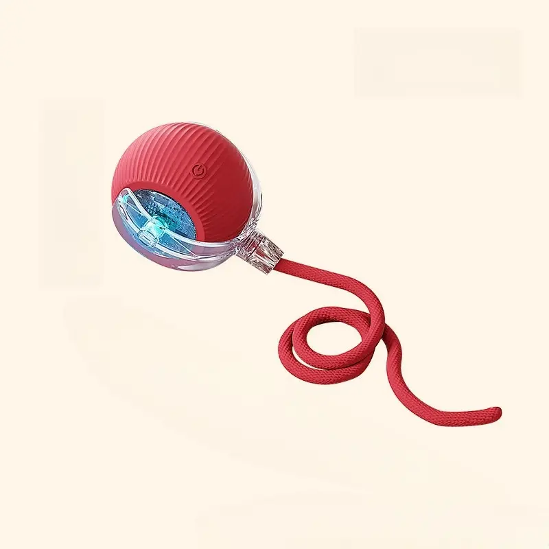 Jouet roulant automatique Rechargeable pour chat, boule intelligente interactive avec chargement USB, jouet électrique mobile pour animaux de compagnie, jeu d'intérieur pour chats/chiens: WHITE