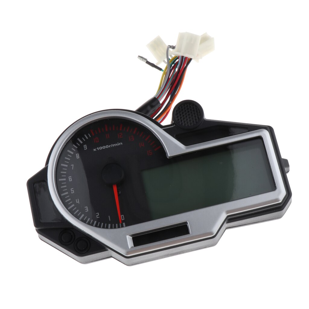 12V Motorcycle LCD Speedometer Odometer Tachometer Gauge 1-6 Gear Display