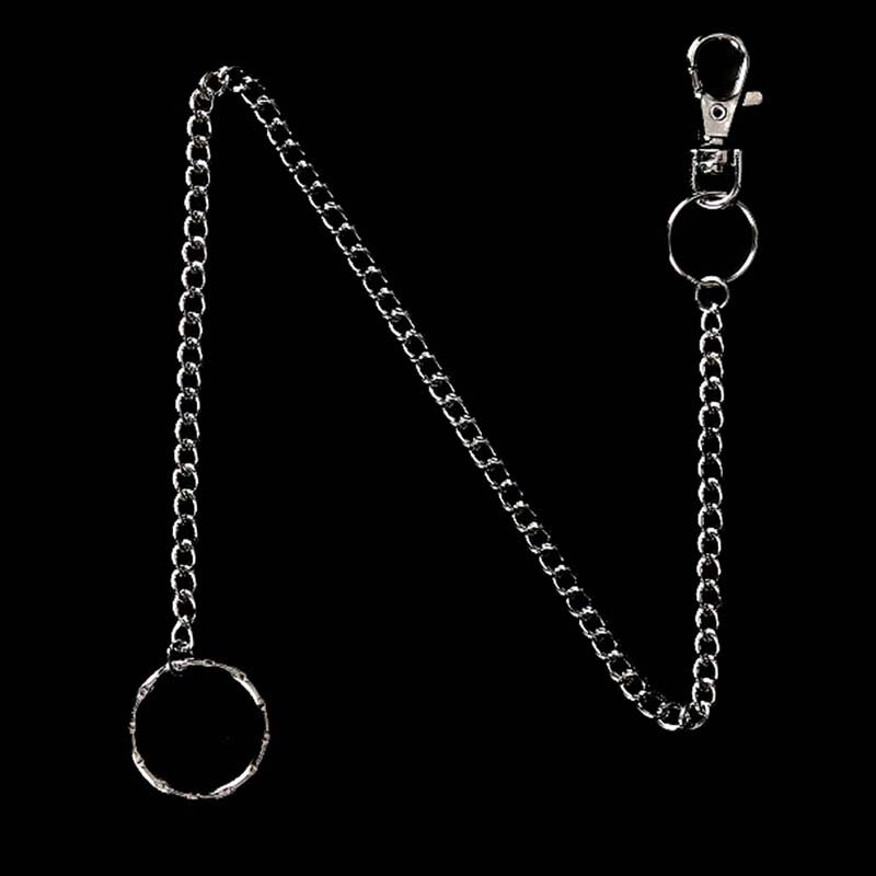 1 stk 38cm metal pung bælte kæde rock punk bukser hipster buks jean nøglering sølv ring klip nøglering herre hiphop smykker