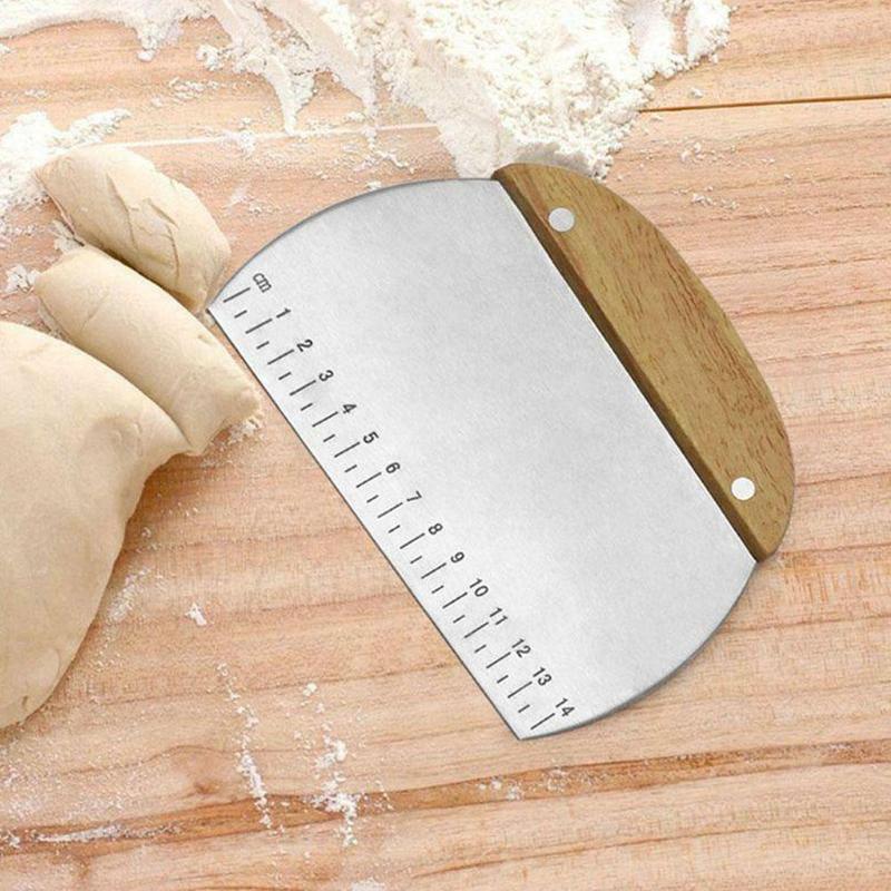 1Pc Stainless Steel Dough Scraper Metal Pastry Cutter Spatula and Scraper For Bread Pizza Baking Kitchen Dough For Cakes To J4A2