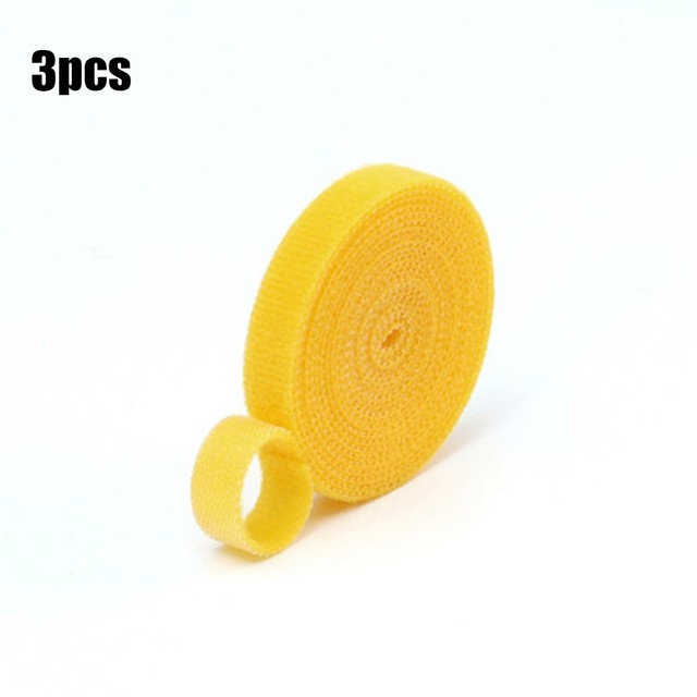 Lazos de nailon para plantas, 5m, lazo de Velcro para jardín, cinta con forma de planta, gancho, lazo de caña de bambú, accesorios de jardín: YELLOW