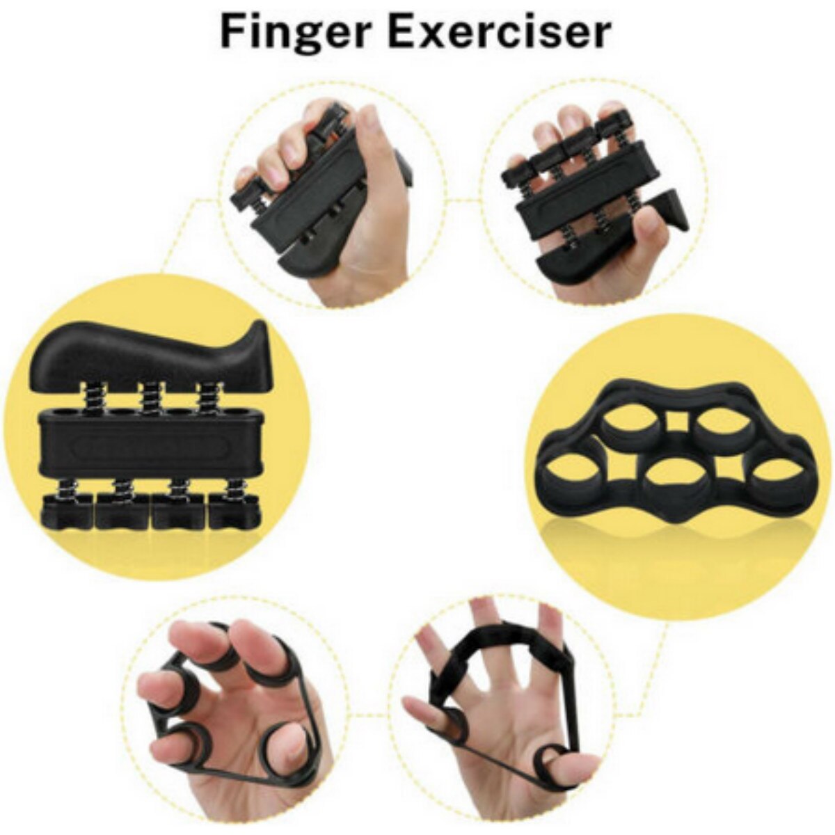 5PCS Resistance Bands Hand Grips Strengthener Set Wrist Finger Forearm Training Adjustable Hand Strength Exercise Fitness Tool