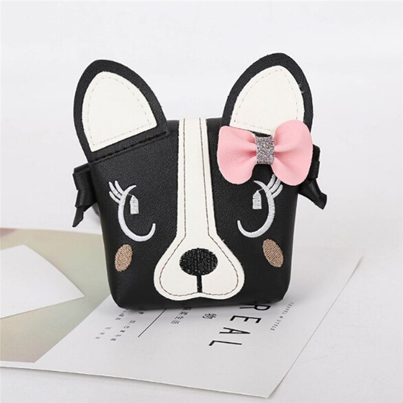 Women Bag Hit Color Handbags PU Leather Sweet Ladycartoon Cute Little Dog Pack Shoulder Female Bag