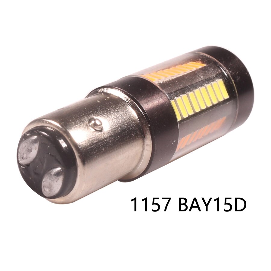 NHAUTP 1Pcs 1157 Dual Farbe Lampen P21/5W BAY15D LED Auto Lichter 4014 66-SMD Weiß zu Bernstein switch Auto Lampe 12-24V
