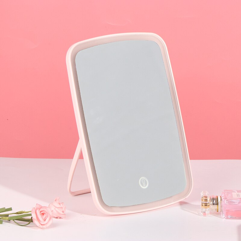 Portable Makeup Mirror LED Natural Light USB Refill Angle Adjustable Touch Control Brightness Dimmable Lights Women: PK