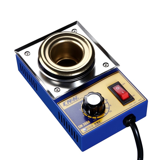 CM manual round soldering pot Lead free small molten solder furnace tin melting pot digital display 220V 110V 200-480C
