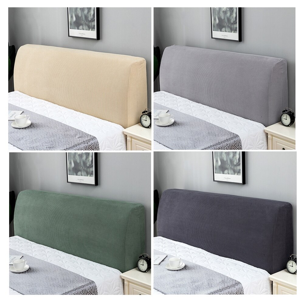 Tykkere elastisk altomfattende sengegavl seng hoveddæksel ensfarvet seng hoved rygbeskyttelse støvdæksel almindelig blød boligindretning